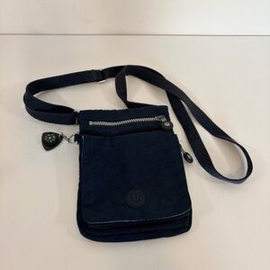 Kipling Eldorado Mini Crossbody Bag • Blue Nylon 6x7.5" Organizer Purse Travel